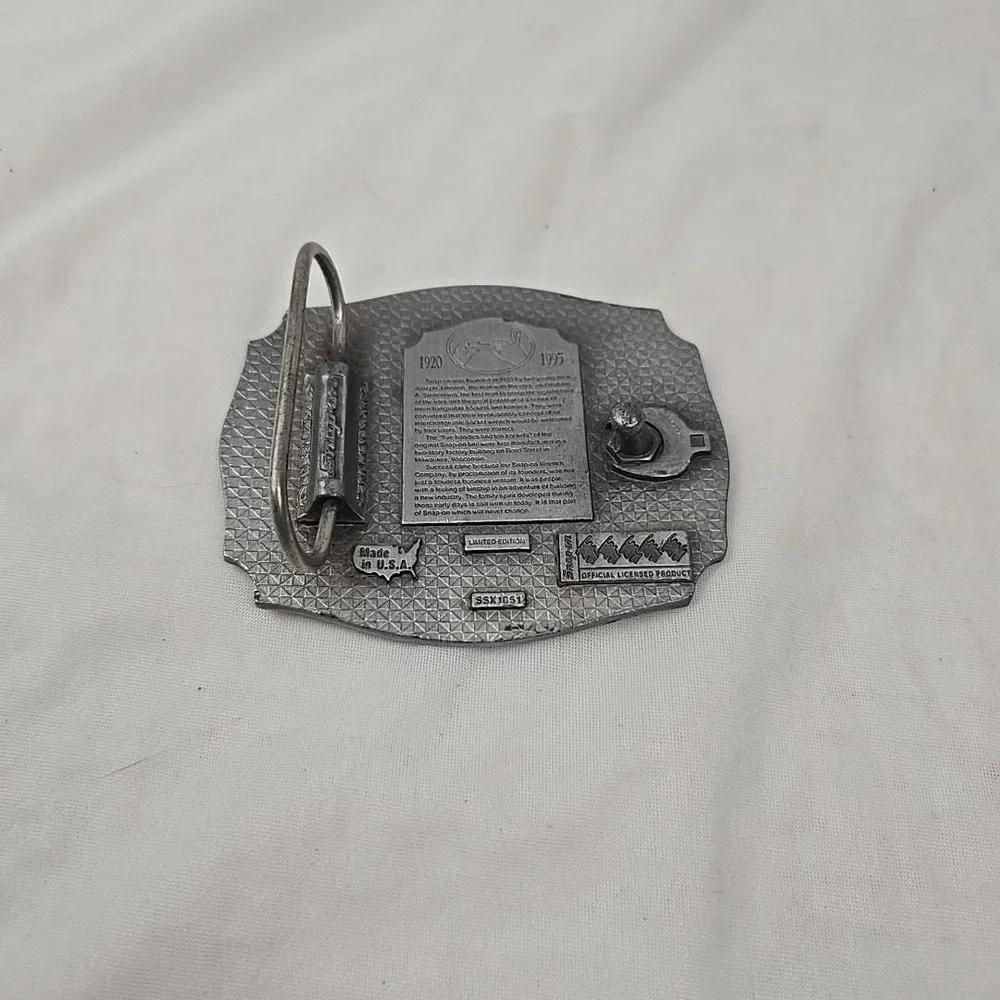 Buckle Snap-on Tools 75th Anni Vintage Mens Limited Ed. Pewter Coll. 3-2/8×2-5/8